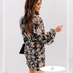 Philmont Floral Ruched Chiffon Dress (VICI)